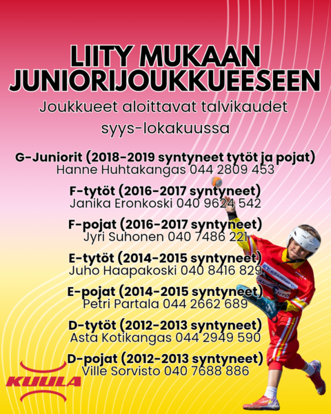 Mukaan pesisjoukkueeseen!