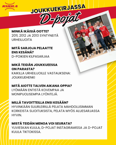 Joukkuekirjassa D-pojat