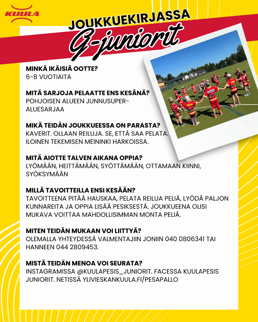 Joukkuekirjassa G-juniorit