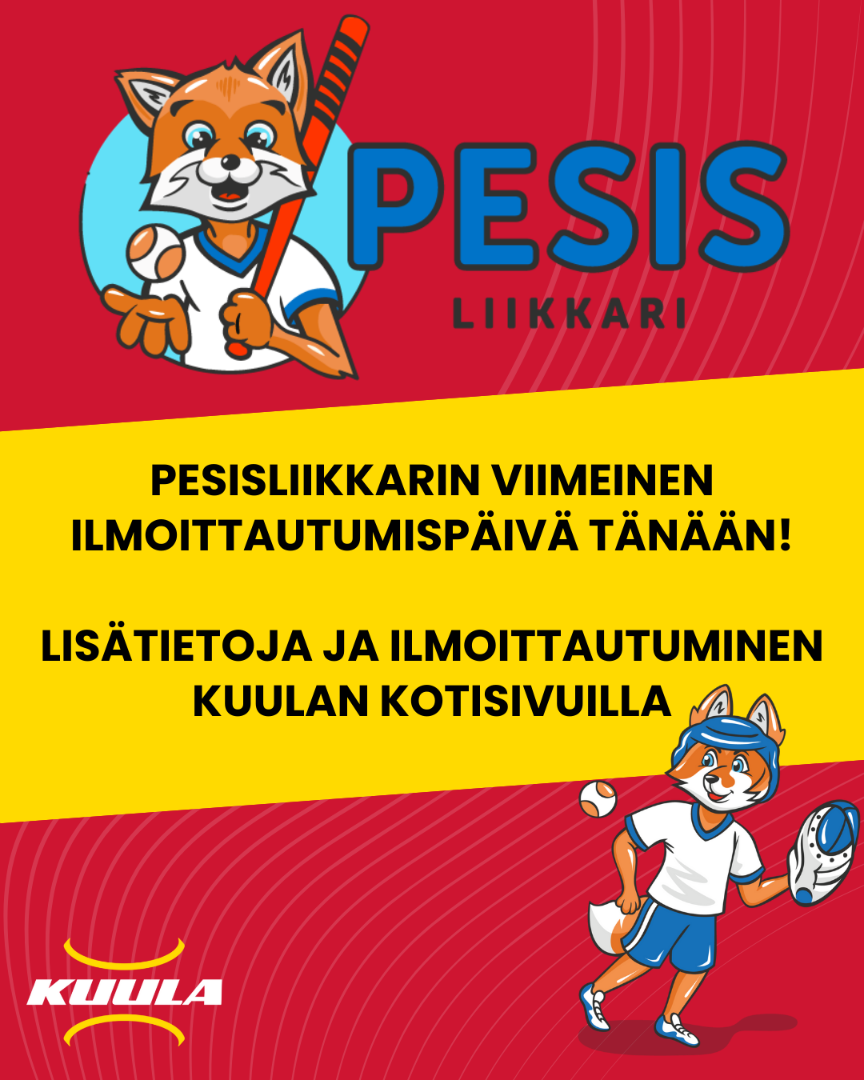 Pesisliikkarin ilmoittautuminen päättyy tänään