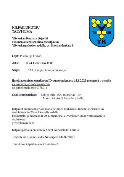 Talvi-ilmakilpailun kutsu