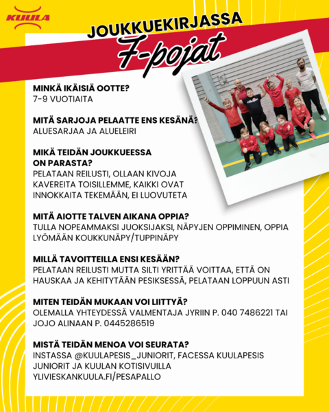 Joukkuekirjassa F-pojat