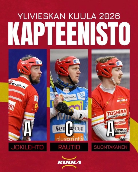 Tuomo Rautiosta Kuulan kapteeni – Jokilehto ja Suontakanen varakapteeneiksi!