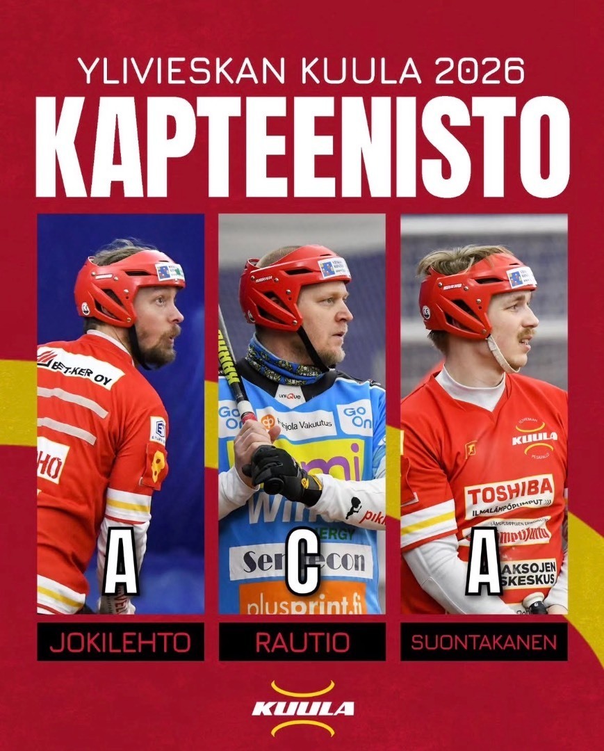 Tuomo Rautiosta Kuulan kapteeni – Jokilehto ja Suontakanen varakapteeneiksi!