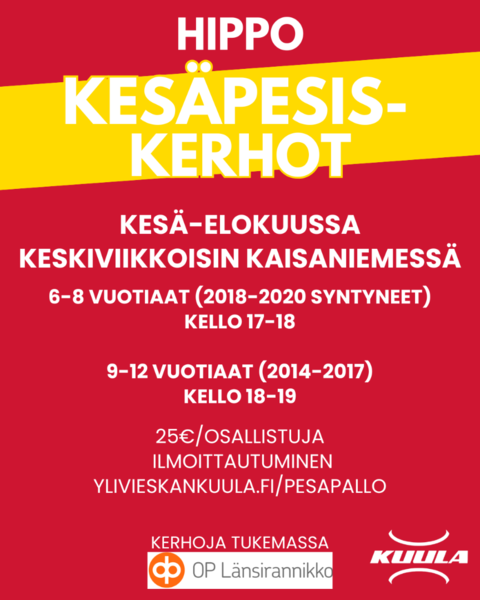 Hippo-Kesäpesiskerho alakoululaisille alkaa kesäkuussa