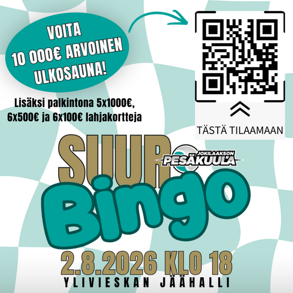 Suurbingo 2.8. Ylivieskan Jäähallissa