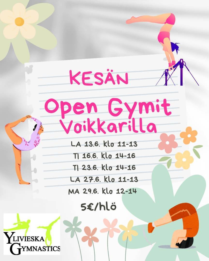 Telinevoimistelun kesäleirit ja opengymit kesäkuussa