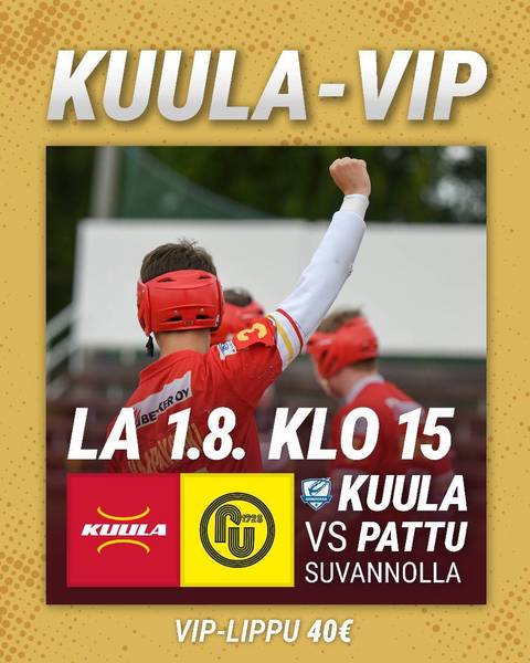 VIP-lippuja myynnissä Kuula-PattU-otteluun 