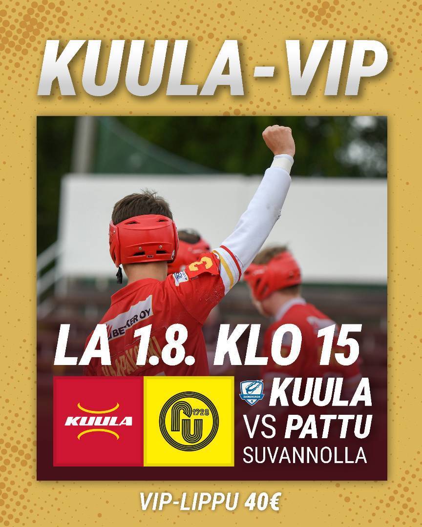 VIP-lippuja myynnissä Kuula-PattU-otteluun