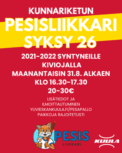 Kunnariketun Pesisliikkari jatkuu elokuun lopulla