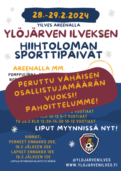 Talviloman Sporttipäivät 28-29.2.2024 PERUTTU!