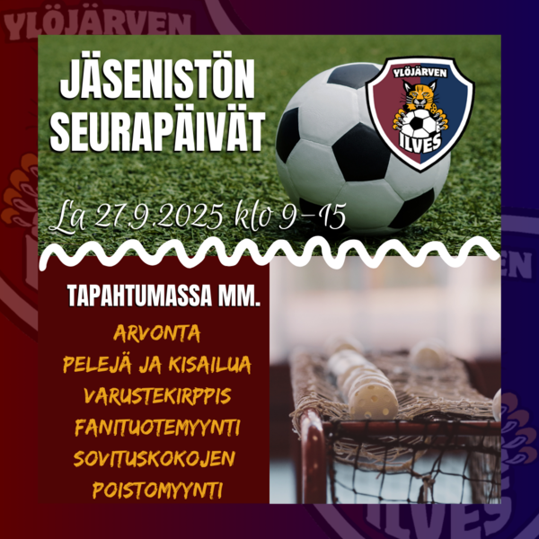 Ylöjärven Ilves kutsuu seuran jäsenistön viettämään seurapäivää hallille!