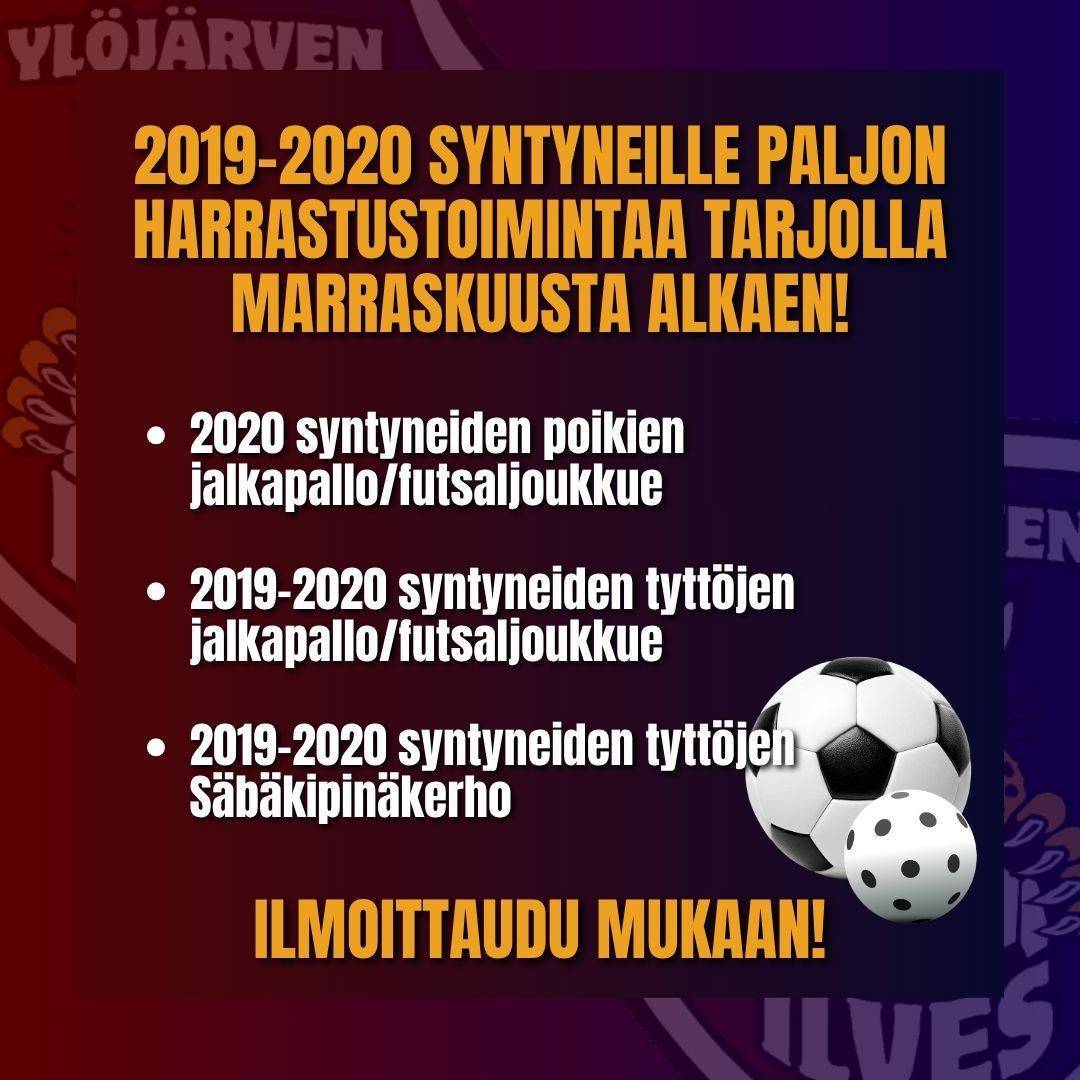 Aloita harrastus jalkapallon ja futsalin tai salibandyn parissa!
