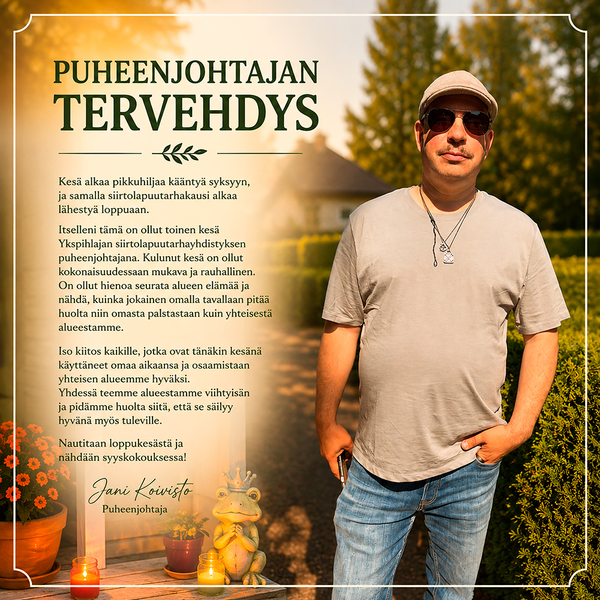 Puheenjohtajan tervehdys