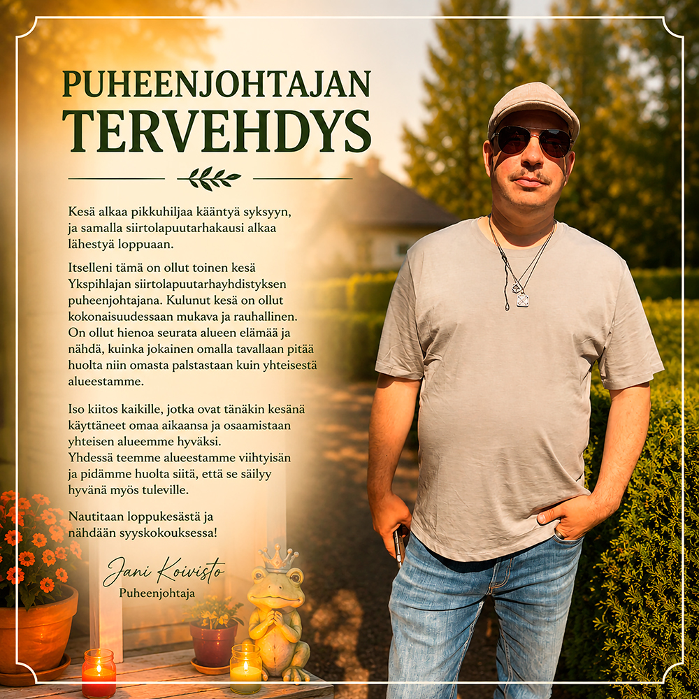 Puheenjohtajan tervehdys